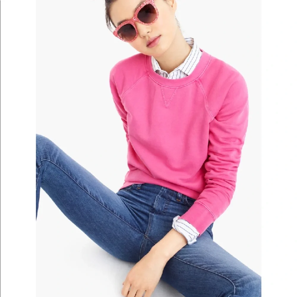 New J. Crew Garment-dyed Crewneck Sweatshirt XXS - Picture 1 of 8